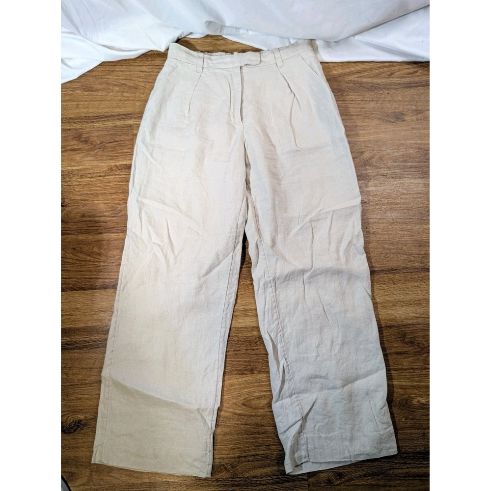 Abercrombie & Fitch Men's Loose Linen Pants Size 28x28 Tan Coastal Preppy